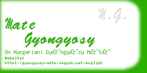 mate gyongyosy business card